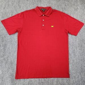 Masters Shirt Mens Large Red Polo Short Sleeve Pima Amen Corner Augusta National